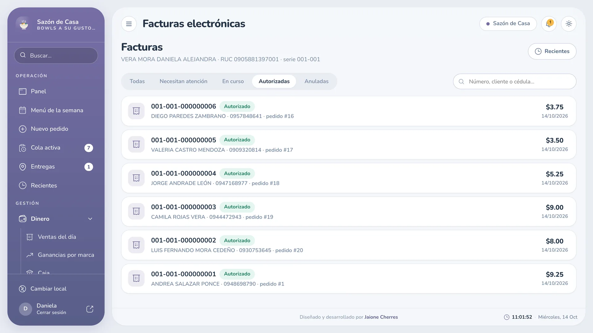 Facturas electrónicas