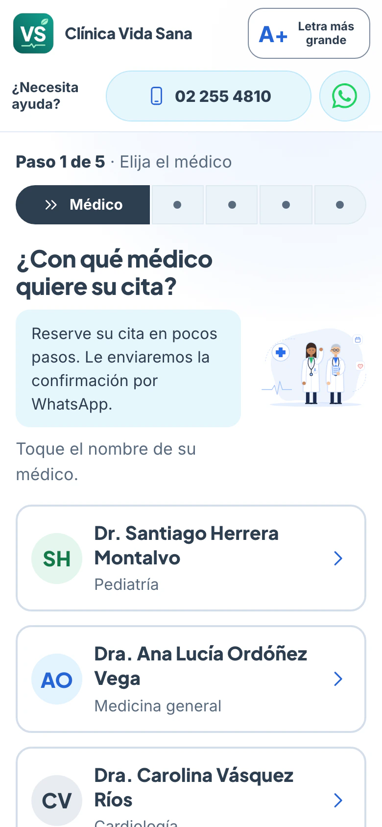Reserva en línea: el médico en el celular